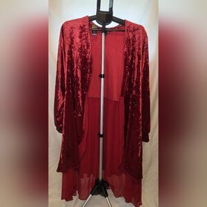 torrid Deep Red Velvet Kimono